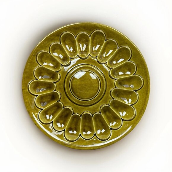 Vintage California Pottery 1970's MCM Deviled Egg Platter 624 630 USA - Picture 2 of 12